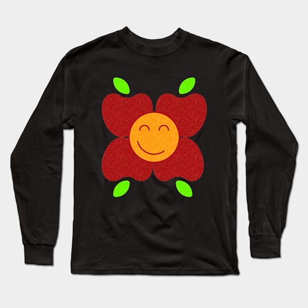 Happy Apples and Oranges Flower Long Sleeve T-Shirt by TeachUrb